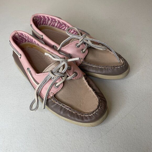 Sperry Top-Sider Tan Pink Authentic Original Boat Shoe Sneaker Size 5.5 - Picture 2 of 16